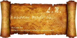 Leichter Mihály névjegykártya